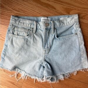 Frame Denim Le Brigette Splitscreen Jean Short High-Rise Frayed Women’s Size 24
